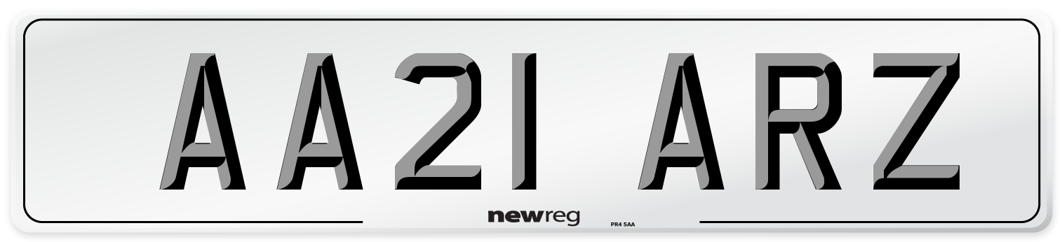 AA21 ARZ Number Plate from New Reg